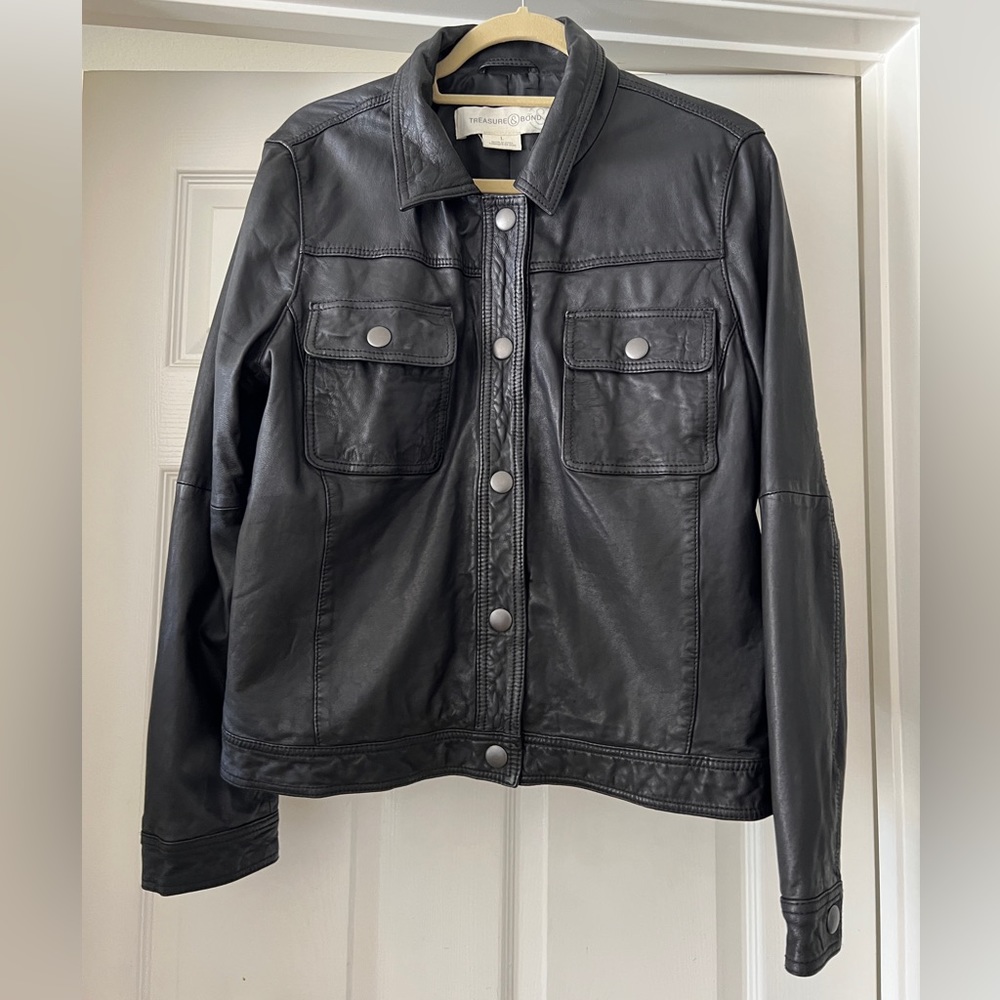 Black Leather Moto Jacket